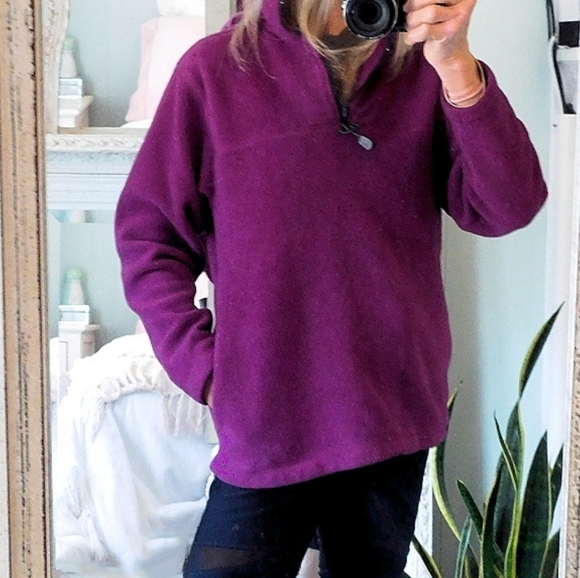 PROSPIRIT WMNS PURPLE FLEECE 1/4 ZIP PULLOVER - Picture 2 of 6
